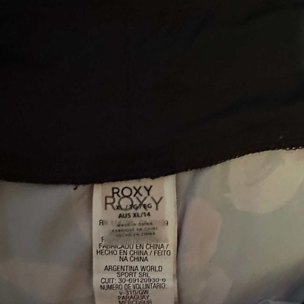 Roxy Floral Swim Board Shorts - Black and Pink - Picture 2 of 4